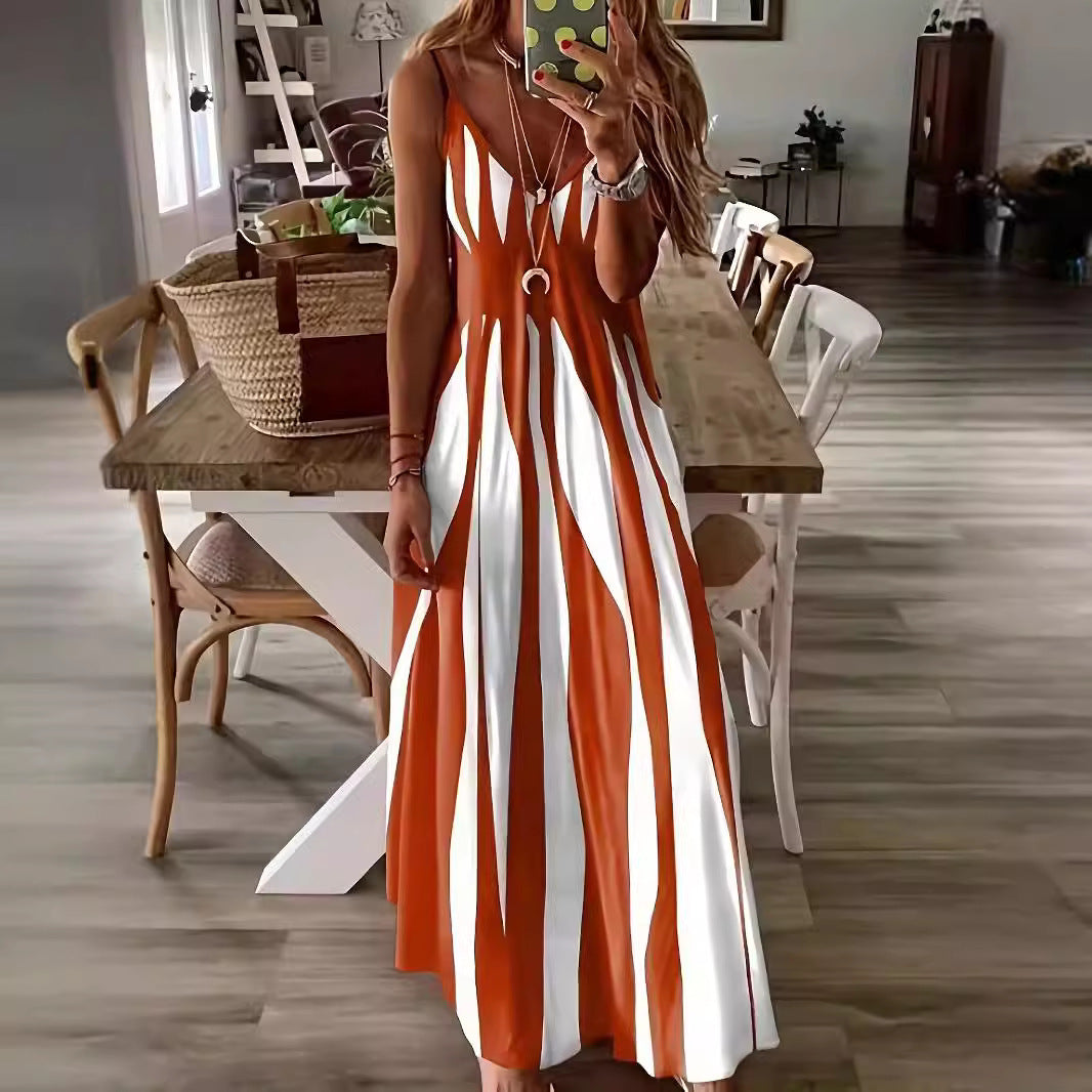 Maskot Striped Maxi Elbise