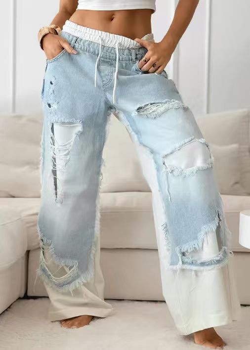 Kadın Yırtıklı Denim Jean