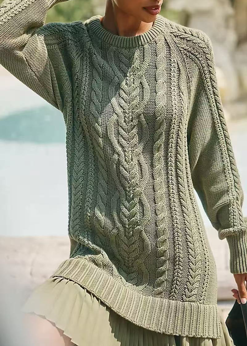 Street Cozy Knit Pileli Mini Elbise