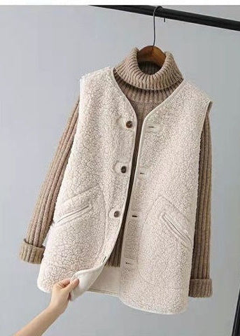 Maskot CozyFleece Düğmeli Kürk Yelek