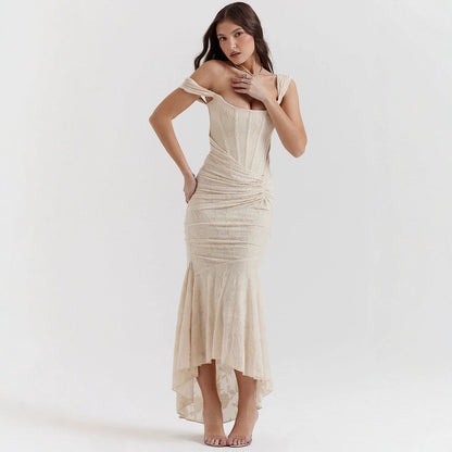 Charlotte Çiçek Jakarlı Maxi Elbise