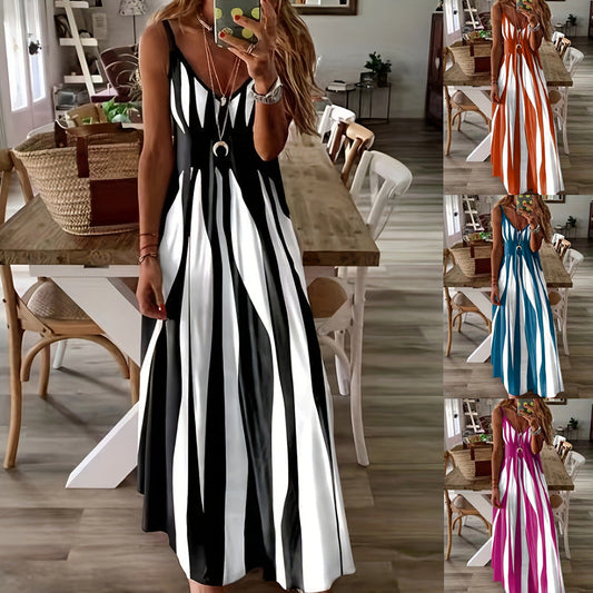 Maskot Striped Maxi Elbise