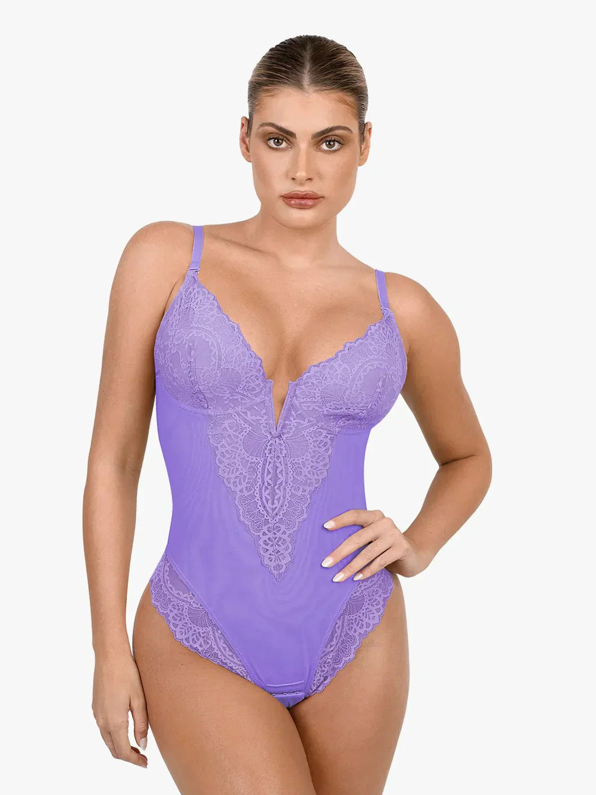 Dantelli Derin V Yaka Shapewear Bodysuit
